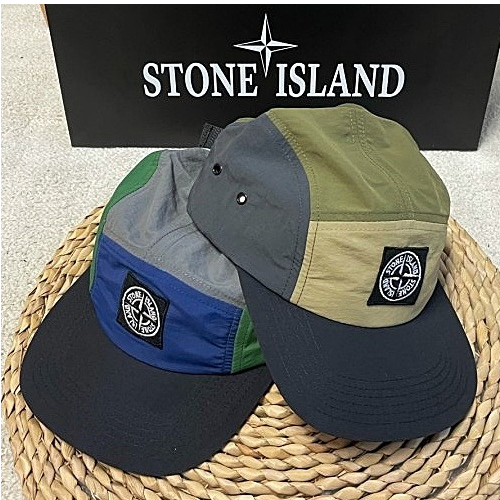 스톤아일*드 STONE ISLAND 블랙와팬 배색 캡 모자