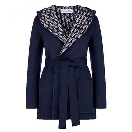 DIOR 오블리크CROPPED 후드 코트