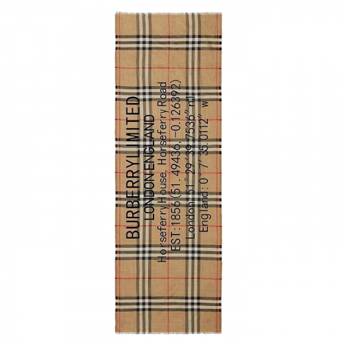 BURBERRY 로고 체크 머플러