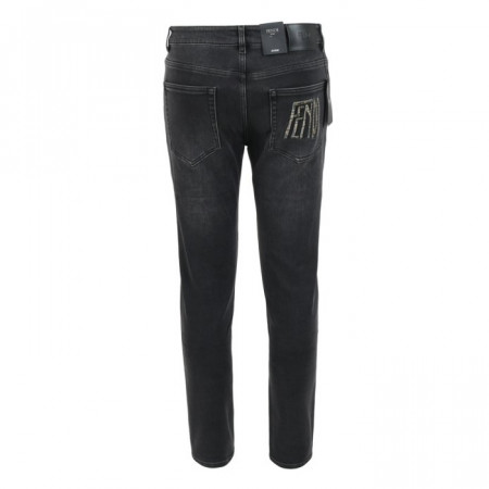 FEN*I  레터링 자수 로고 블랙 슬림 일자진