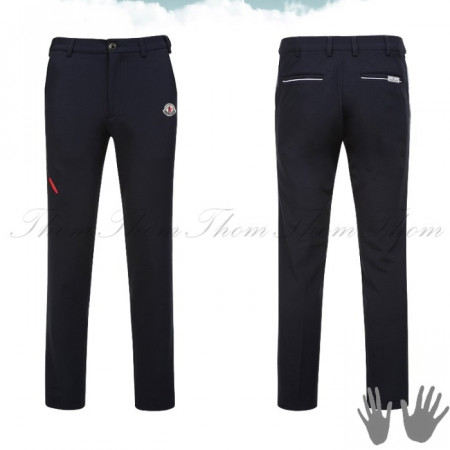 몽클*어   슬림핏 지퍼배색 기모 밴딩 팬츠