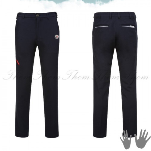 몽클*어   슬림핏 지퍼배색 기모 밴딩 팬츠