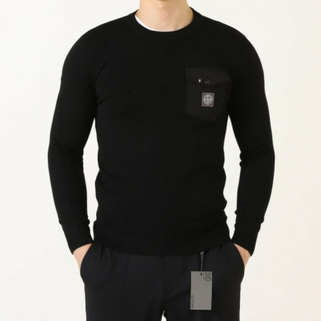 스톤 아일*드   포켓 패치 크루넥 니트