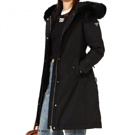 PRA*A   폭스 벨티드 다운 코트