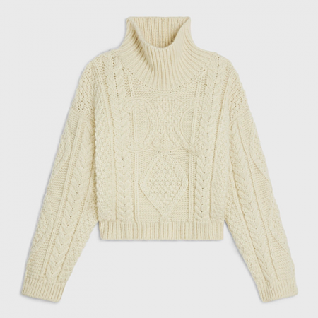 CELINE 아란 알파카 울 하이넥 스웨터