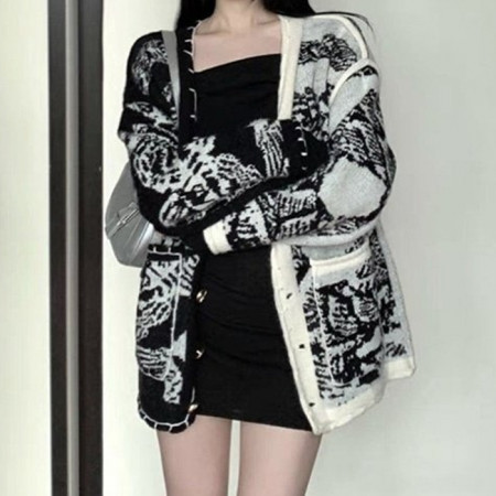 GUC*I   하프패턴 루즈핏 가디건