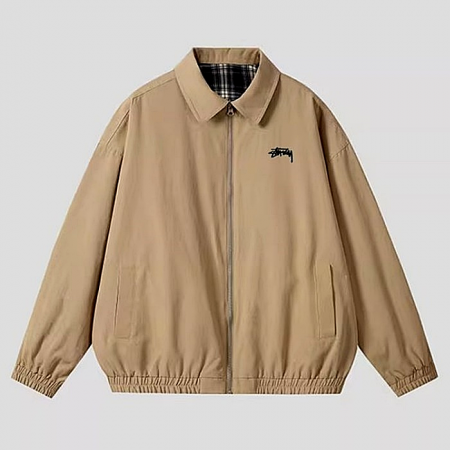 스투시 STUSSY 체크드 리버시블 블루종 자켓