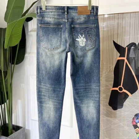 CHRISTIAN DI*R   레터링 벌 자수 청바지