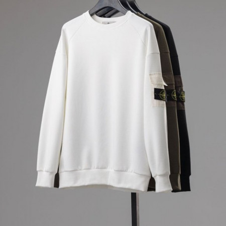 스톤 아일*드   코튼 플리스 가먼트 다이드 크루넥 스웨트 셔츠