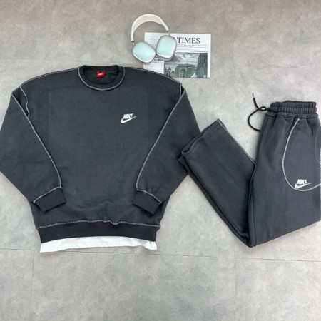 NIKE   양기모 스티치 레이어드 맨투맨셋업