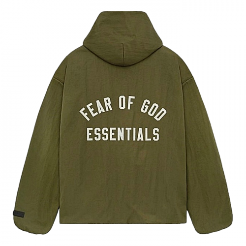 FEAR OF GOD ESSENTIALS 텍스쳐드 나일론 후디드자켓