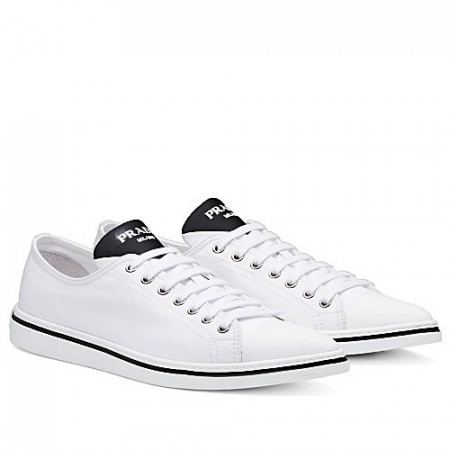 프라다 코튼 개버딘 스니커즈
