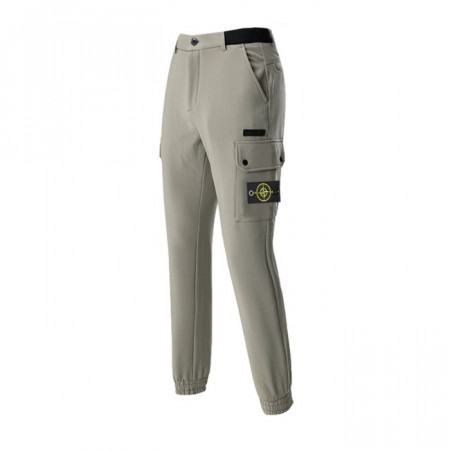 스톤 아일*드   슬림핏 하프 밴딩 기모 카고 팬츠