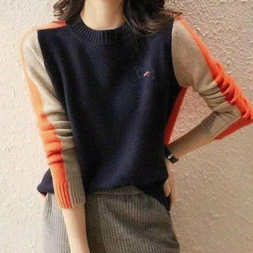 톰브*운   T 헥터 배색자수 니트 (T419)