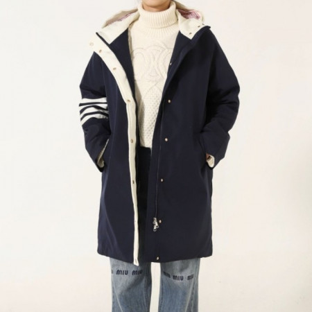 톰브*운   수입 후드 패딩 파카  블루