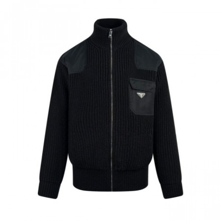 PRA*A   메탈 플레이트 리나일론 니트집업