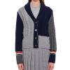 톰브*운 THOM BROWNE 배색 케이블 가디건