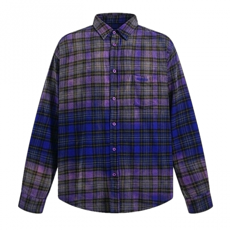 BALENCIAGA 블리치체크 라지핏 셔츠