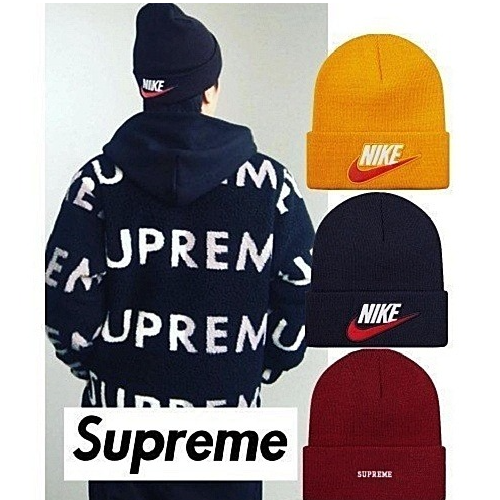 슈프림 x NIKE 콜라보 로고 비니