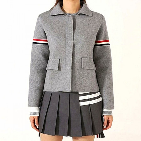 THOM BROWNE 케이블 스티치 보일 프레이밍 카디건 재킷