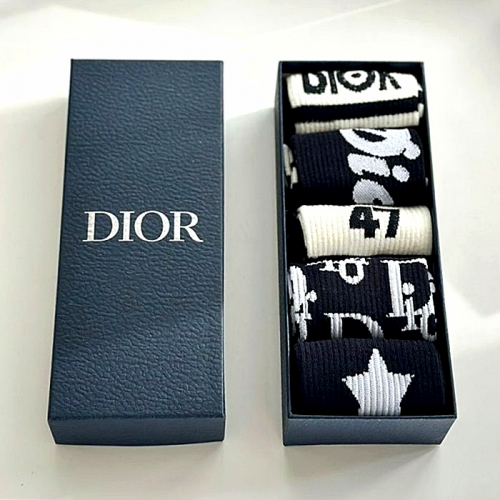 DIOR 빅 로고 블랙 중목 삭스 SET