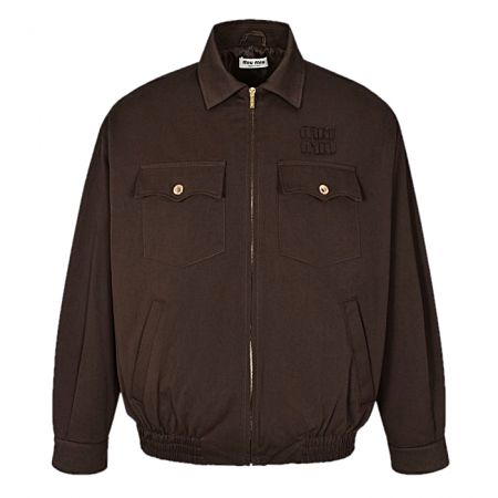 미우 MIUMIU 워시드개버딘 블루종 자켓