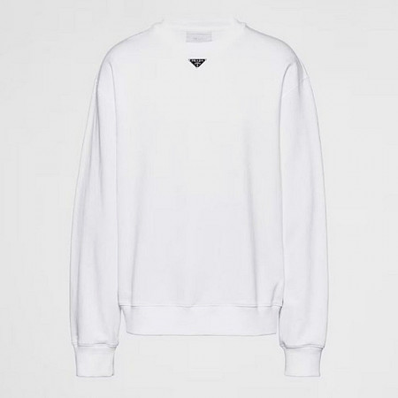 PRADA 센터드 플라크 스웻셔츠
