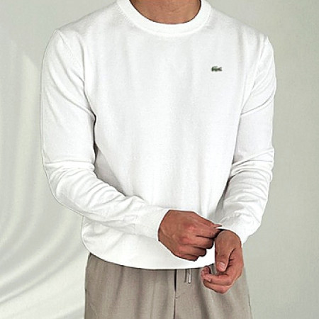 라코스테 LACOSTE 하이넥 반집업 니트