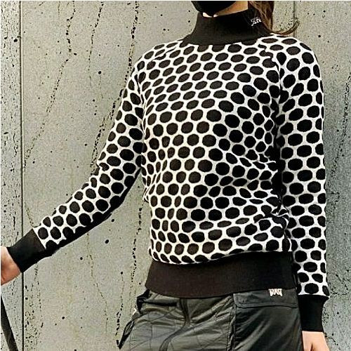 (국내배송) 타이틀리스트 Titleist 폴카도트 반목 니트