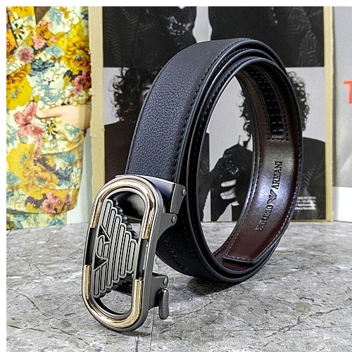 엠포리오 아르*니 로고버클 리버시블 레더 오토 벨트