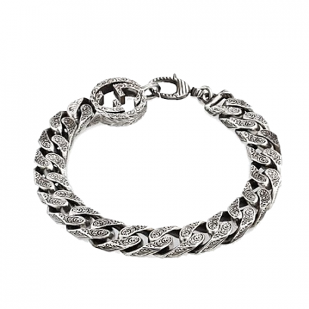 GUCCI 인터로킹 G 실버 체인 팔찌