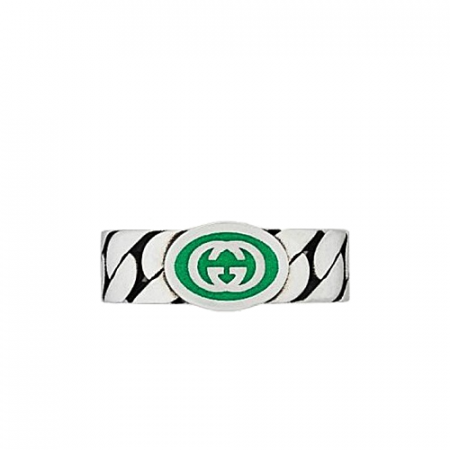 GUCCI 인터로킹G 그린 925실버 반지