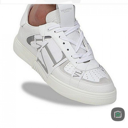 발렌*노 VLTN 로고 밴딩 로우탑 스니커즈 - 화이트