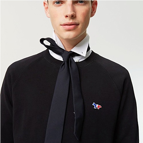 메종 키*네 트리컬러 패치로고 스웻 셔츠