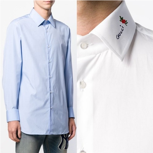 GUCCI 플라워 필 포플린 셔츠