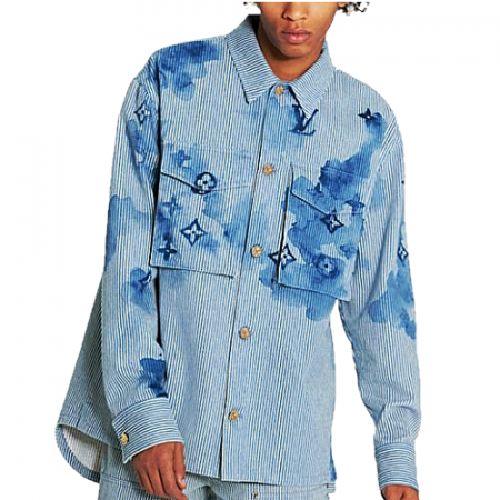 루이비통 스트라이프 LV 모노그램 워크 데님 셔츠