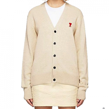 AMI 드 꾀흐 스몰하트 로고 가디건 (여성용)