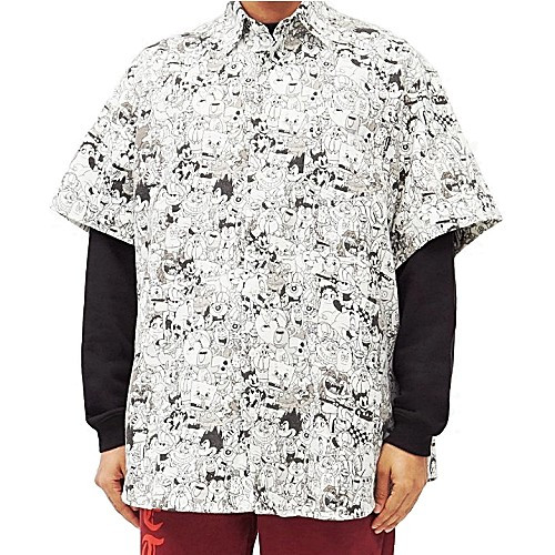 베트* 카툰 프린트 브러쉬드 셔츠 (2color)