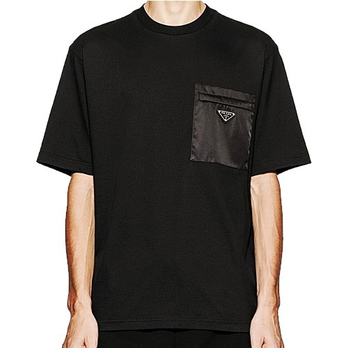 PRADA 나일론 포켓 코튼 티셔츠