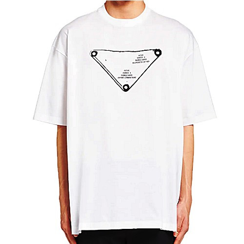 프라* 프린트 코튼 티셔츠