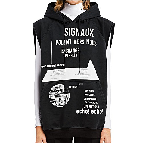 프라* 프린트 코튼 플리스 베스트