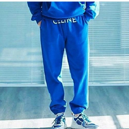셀린느 블루 로고 프린트 팬츠 (리사.김영대.이도훈착용)