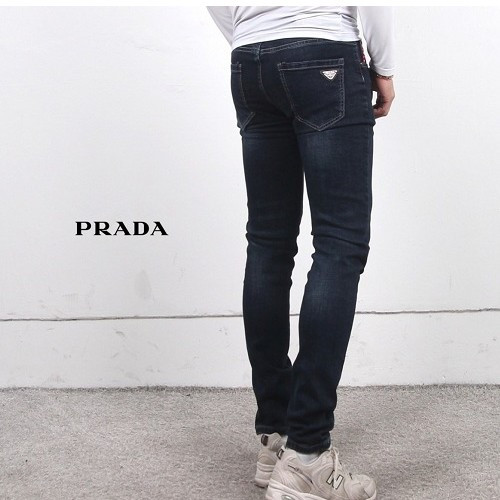 PRADA 레드탭 밀라노 워싱 슬림 데님팬츠