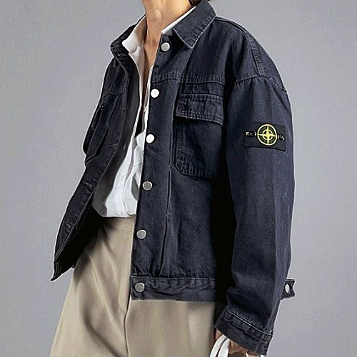 스톤아일*드 STONE ISLAND 심플 블랙 데님 자켓
