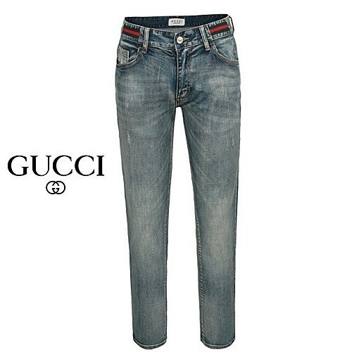 구찌 GUCCI 삼선 패치 워싱 슬림진