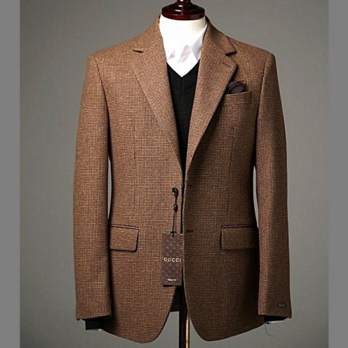 GUCCI 톨레뇨 브라운 체크자켓