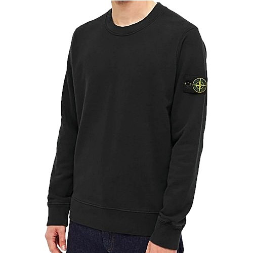 스톤 아일랜드 STONE ISLAND 와팬 패치 맨투맨 - 블랙