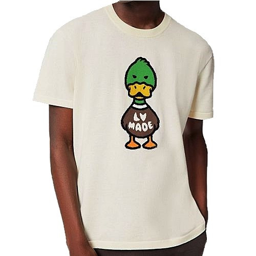 루이비통 인따르시아 자카드 덕 쇼트 슬리브 크루넥