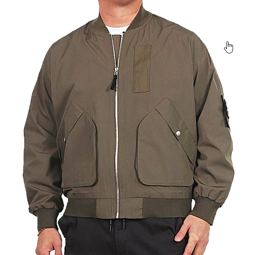 스톤 아일*드 우븐 사선포켓 블루종 자켓