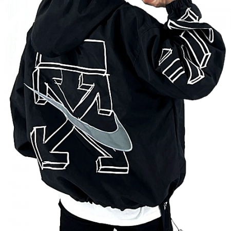 NIKE x OFF-WHITE 아플리케 매쉬 자켓